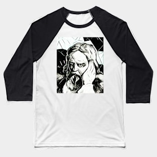 Snorri Sturluson Black and White Portrait | Snorri Sturluson Artwork 3 Baseball T-Shirt